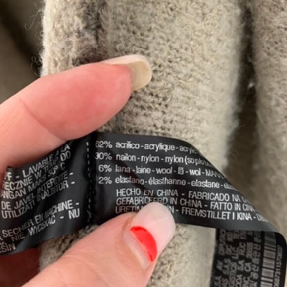 Zara Knit Two Tone Open Waterfall Cardigan SZ M - Picture 7 of 9